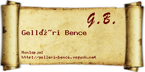 Gelléri Bence névjegykártya